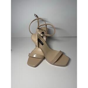 Nine West Women's Zadie Square Toe Stiletto Heel Dress Sandals Size 7